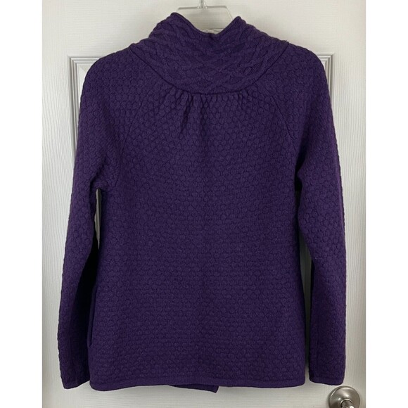 Ann Taylor LOFT-Purple Long Sleeve Open Front Wool Blend Cardigan Coat Sweater S - Picture 4 of 7